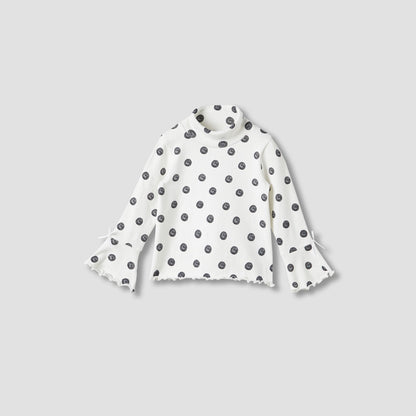 Juniors Bow Detail T-shirt with Turtleneck and Long Sleeves - Set of 2