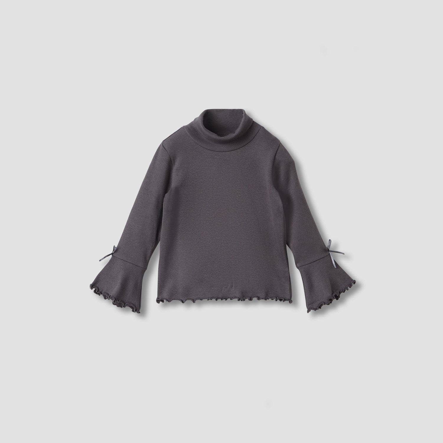 Juniors Bow Detail T-shirt with Turtleneck and Long Sleeves - Set of 2