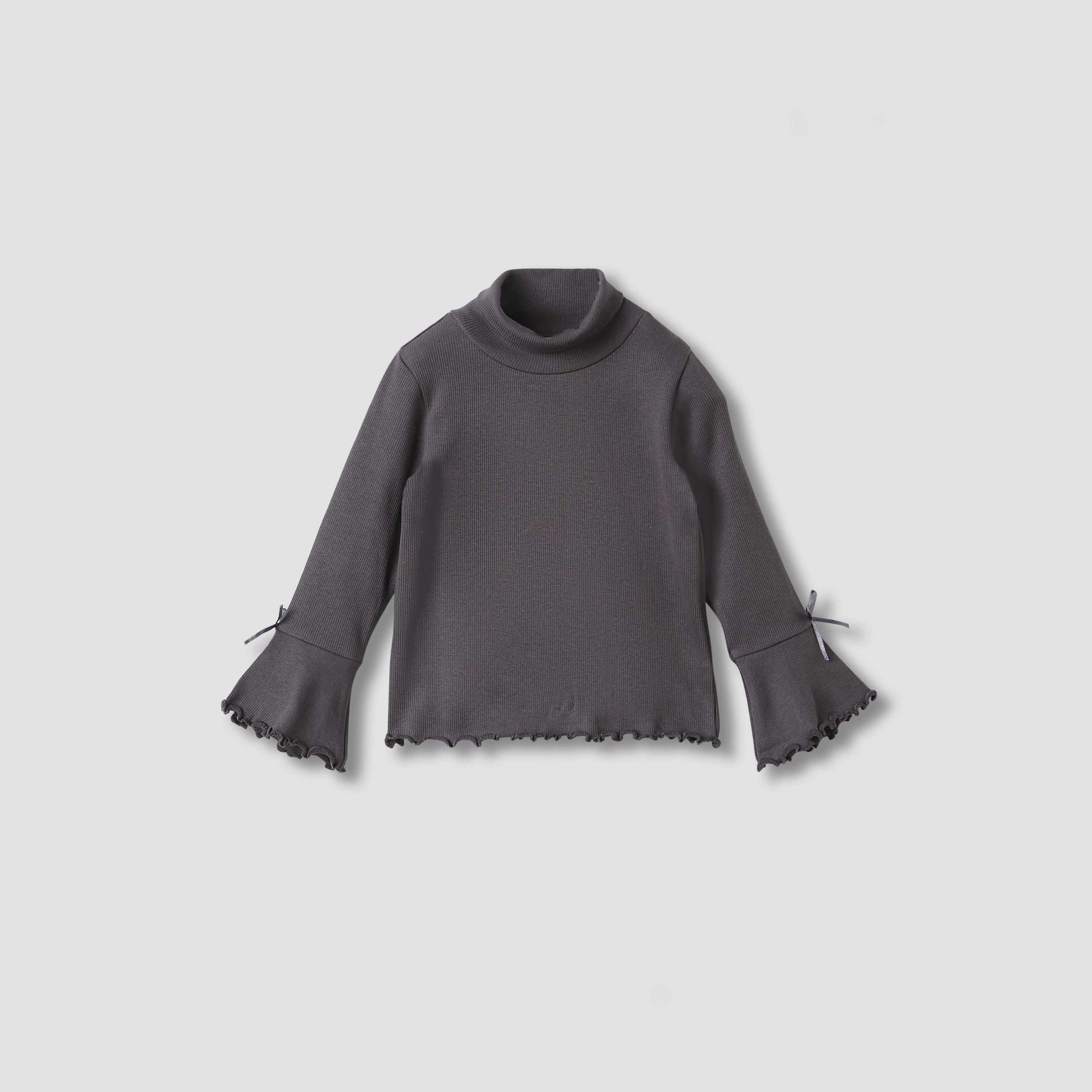 Juniors Bow Detail T-shirt with Turtleneck and Long Sleeves - Set of 2