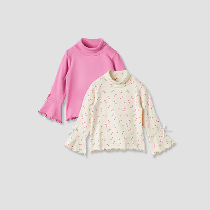 Juniors Assorted Turtleneck T-shirt with Long Sleeves - Set of 2