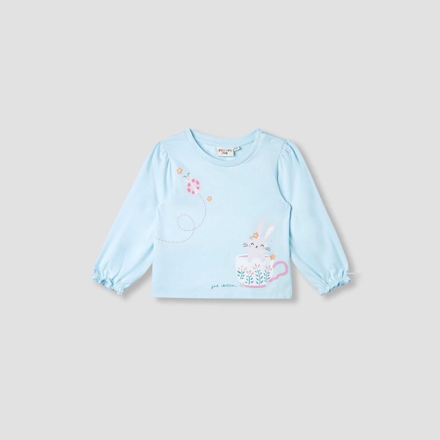 Juniors Printed T-shirt with Long Sleeves