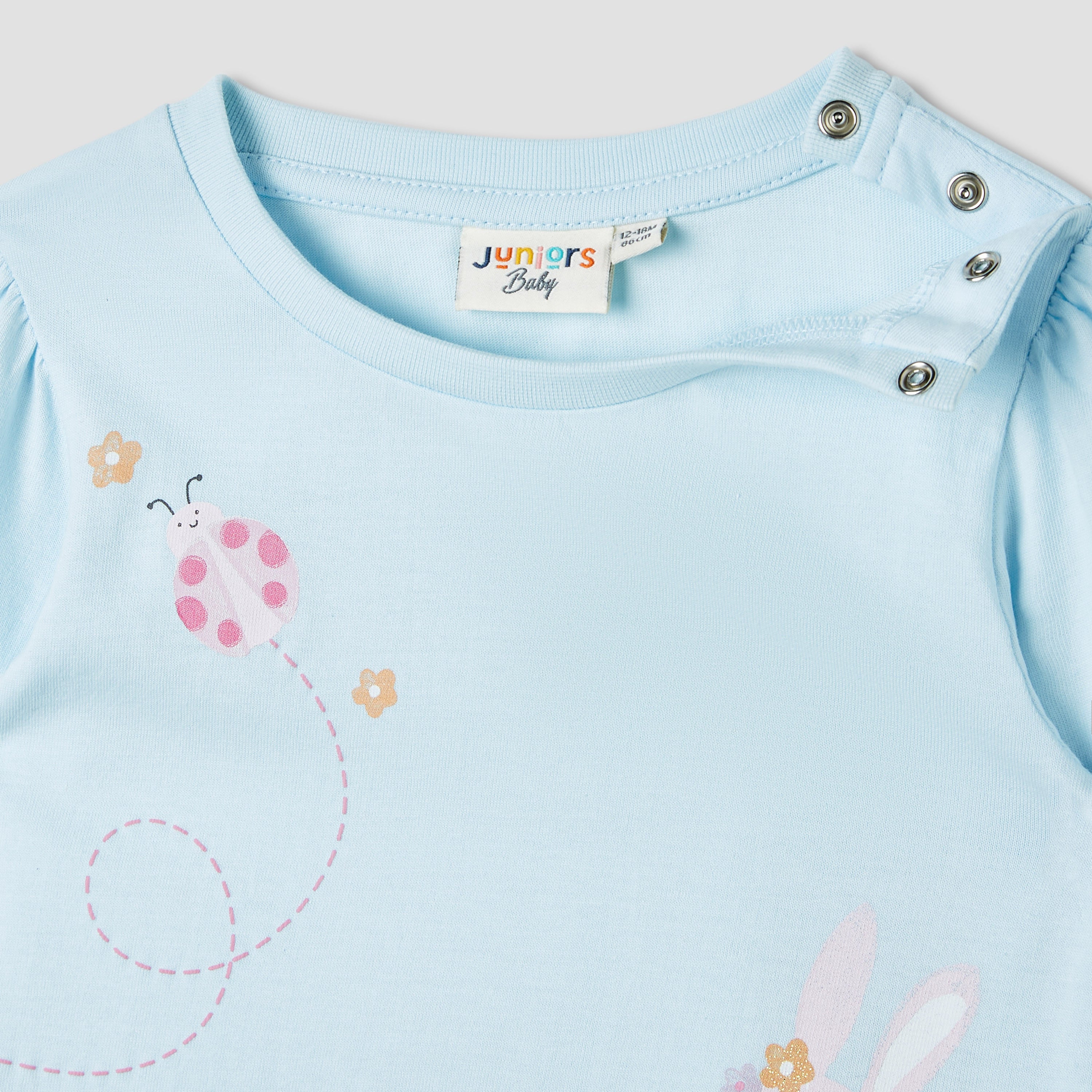 Juniors Printed T-shirt with Long Sleeves