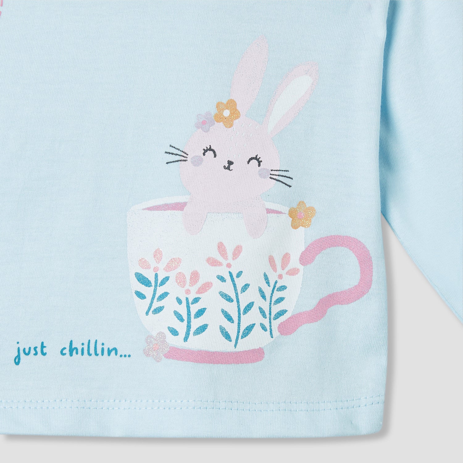 Juniors Printed T-shirt with Long Sleeves