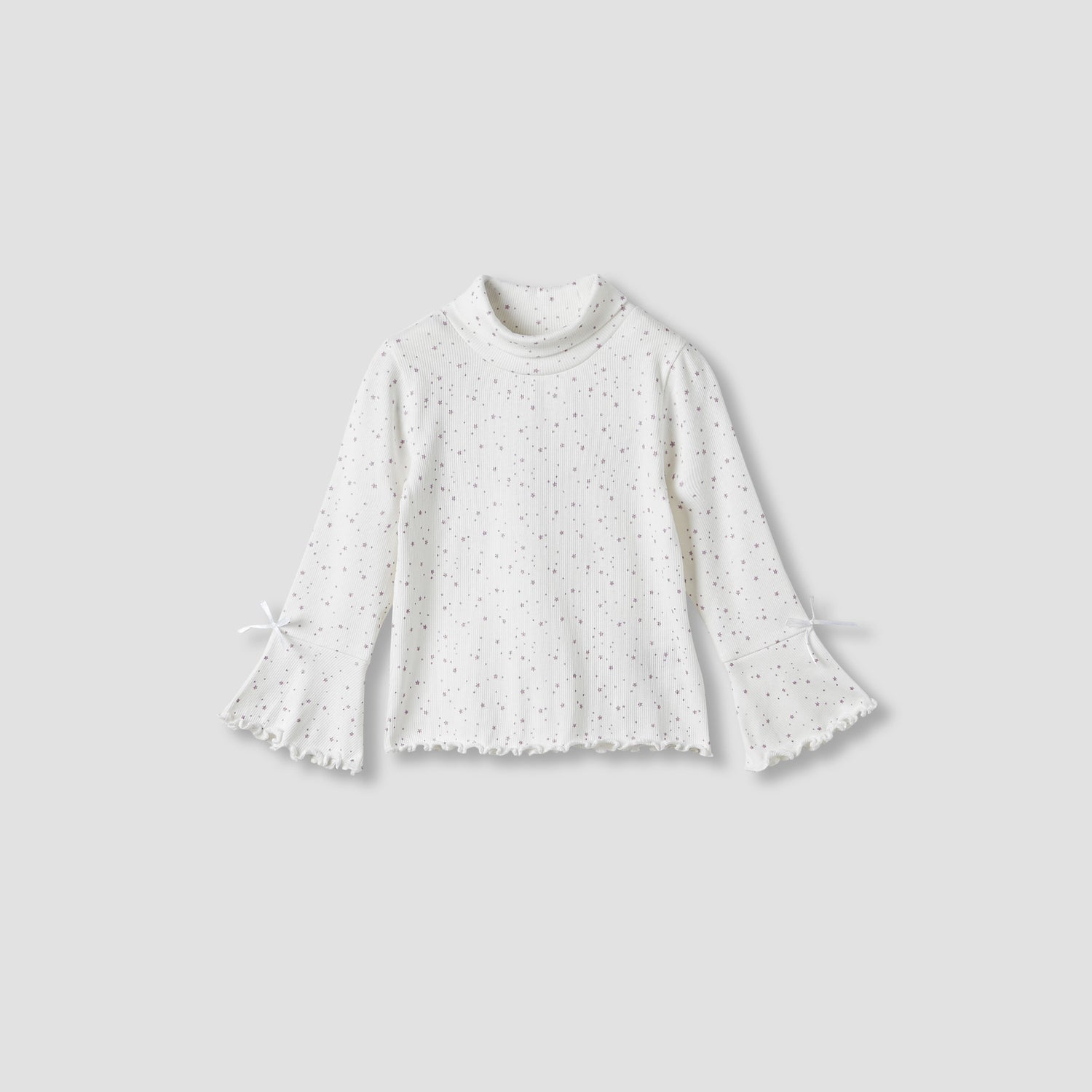 Juniors Bow Detail T-shirt with Turtleneck and Long Sleeves - Set of 2