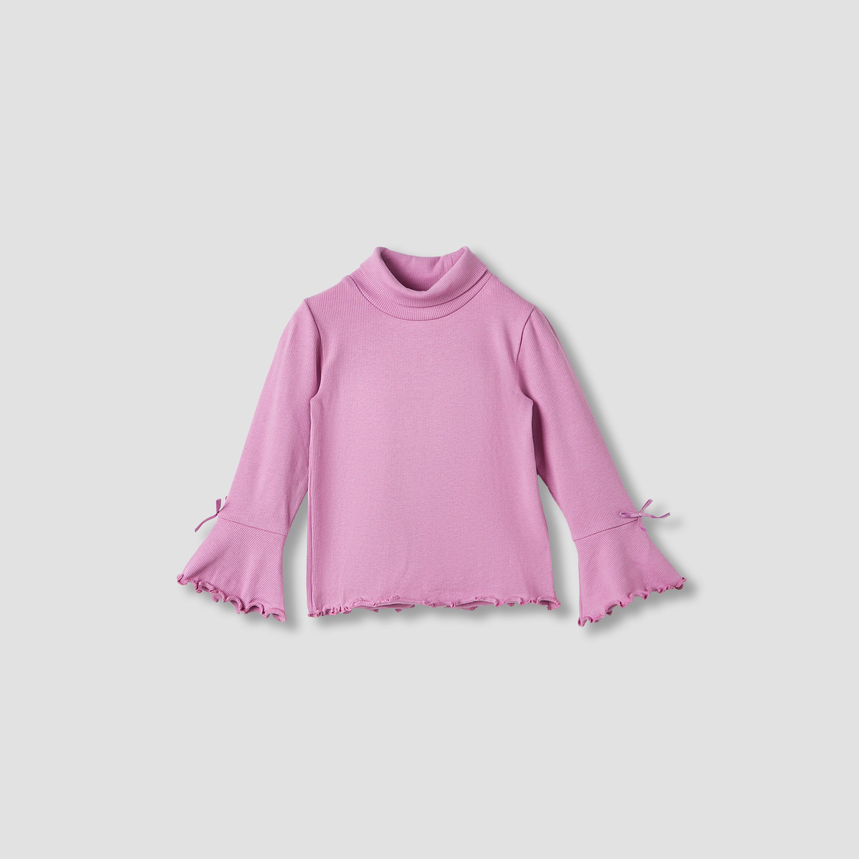 Juniors Bow Detail T-shirt with Turtleneck and Long Sleeves - Set of 2
