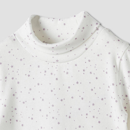 Juniors Bow Detail T-shirt with Turtleneck and Long Sleeves - Set of 2