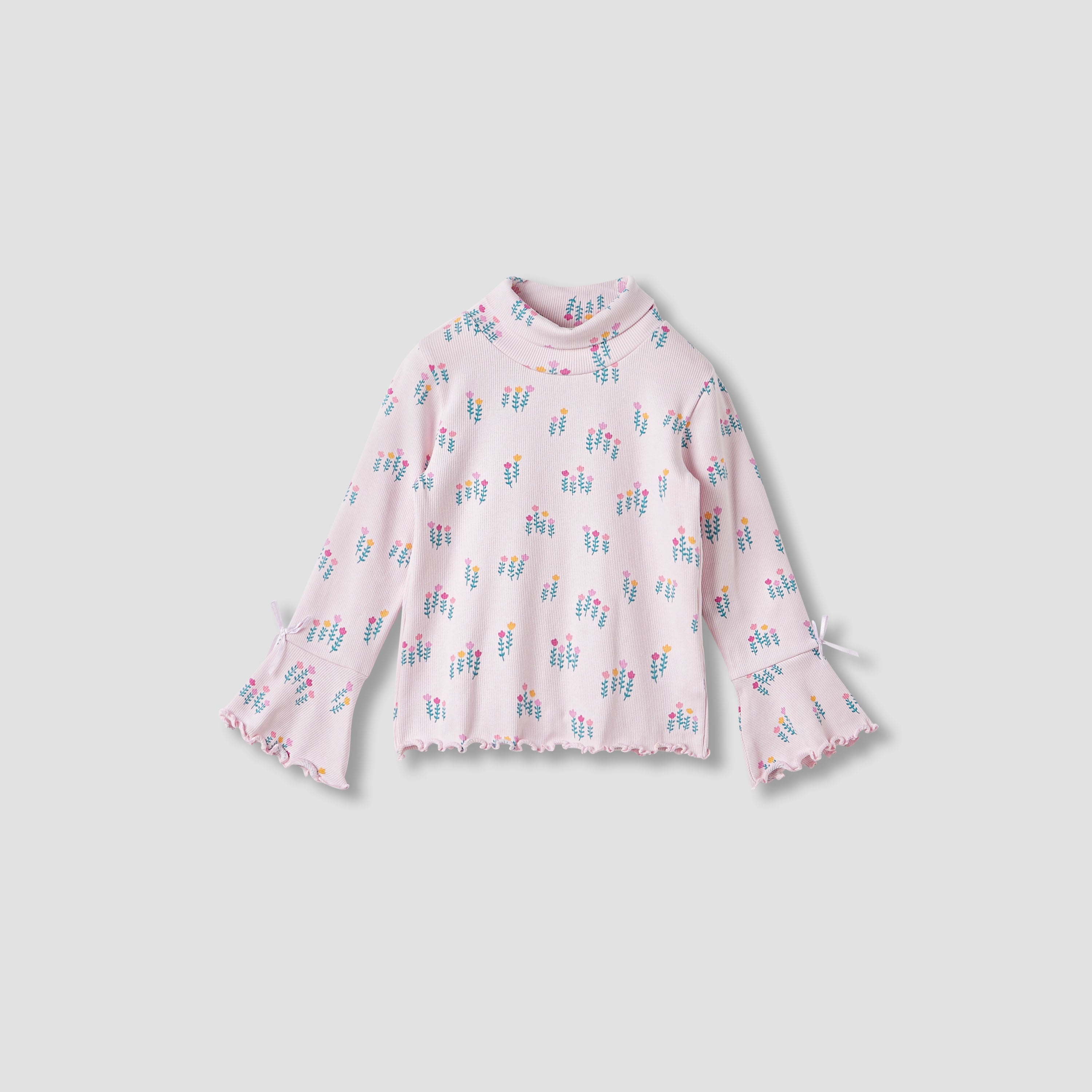 Juniors Bow Detail Top with Turtleneck and Long Sleeves - Set of 2