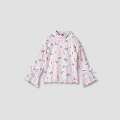 Juniors Bow Detail Top with Turtleneck and Long Sleeves - Set of 2