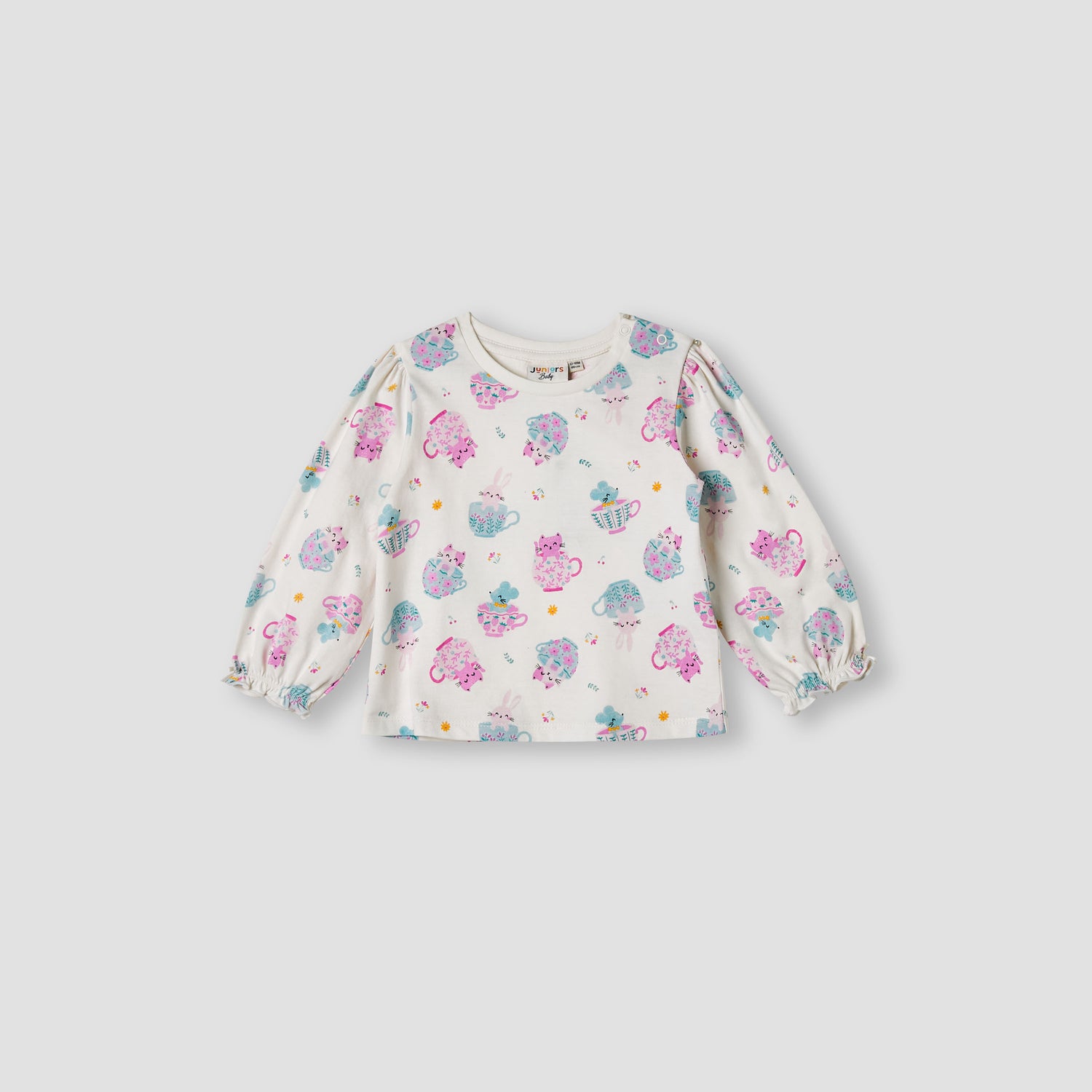 Juniors Printed Top with Long Sleeves - White / 12-18 mths
