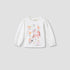 Juniors Girls Round Neck T-shirt with Graphic Print - Cotton - Long Sleeves - White / 12-18 mths