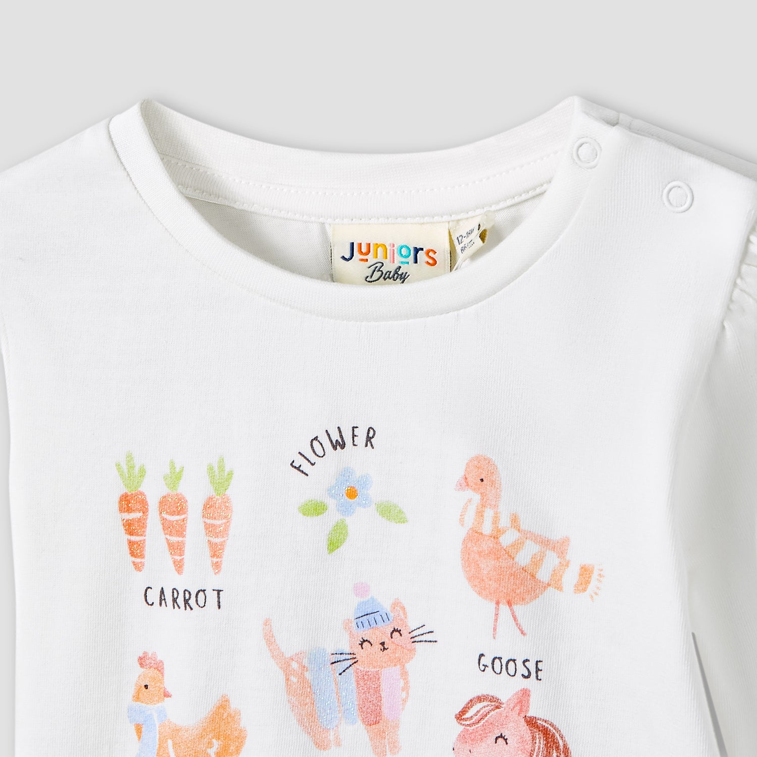 Juniors Girls Round Neck T-shirt with Graphic Print - Cotton - Long Sleeves
