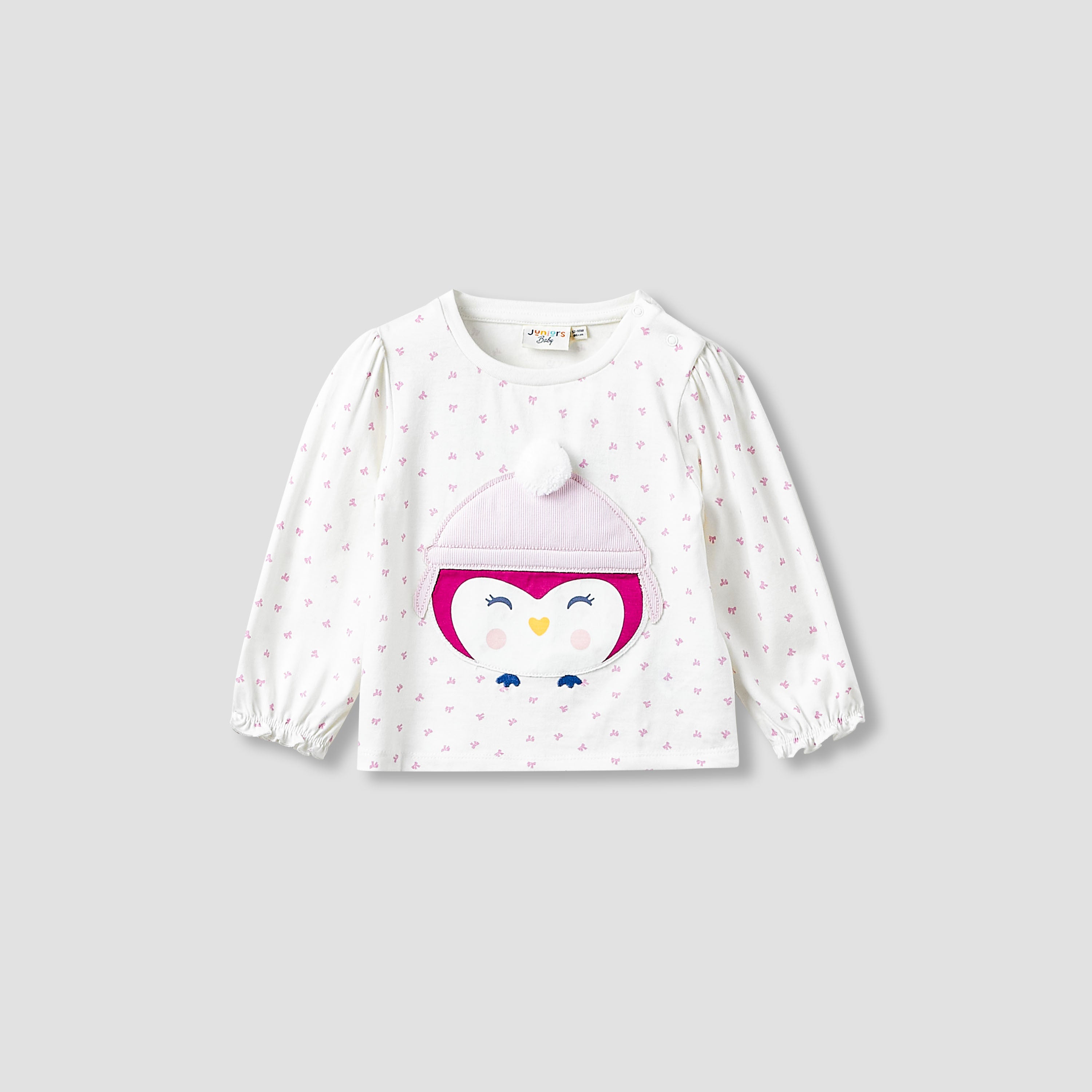 Juniors Girls Collar Neck T-shirt with Assorted Print - Cotton - Long Sleeves - Set of 2