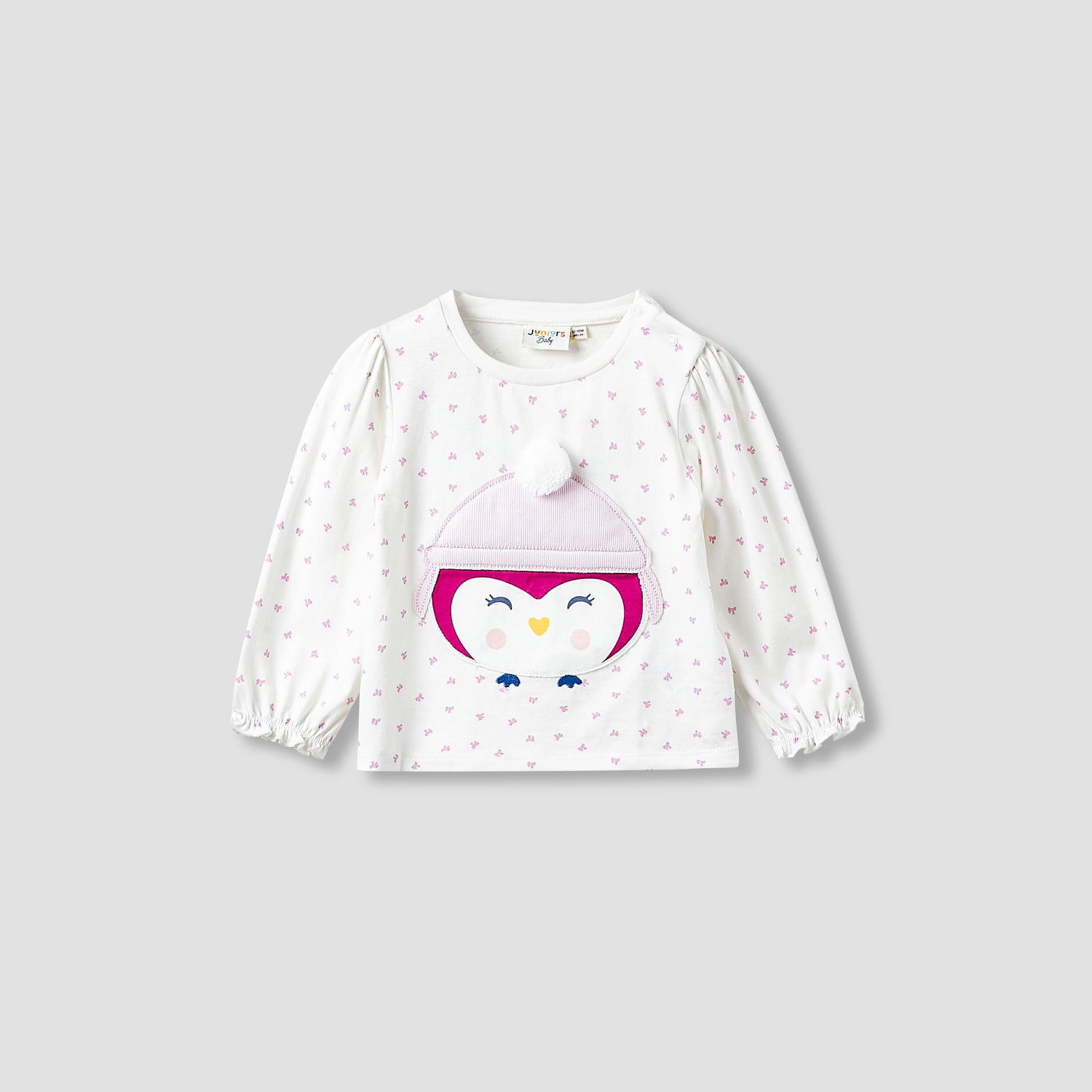 Juniors Girls Collar Neck T-shirt with Assorted Print - Cotton - Long Sleeves - Set of 2