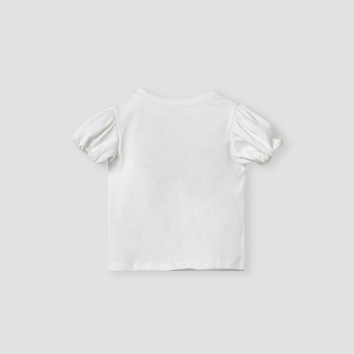 Juniors Floral Print T-shirt with Puff Sleeves