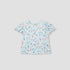 Juniors Floral Print Top with Puff Sleeves - Blue / 12-18 mths