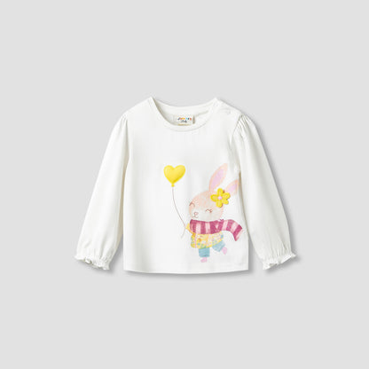 Juniors Girls Crew Neck T-shirt with Assorted Print - Cotton - Long Sleeve - Set of 3
