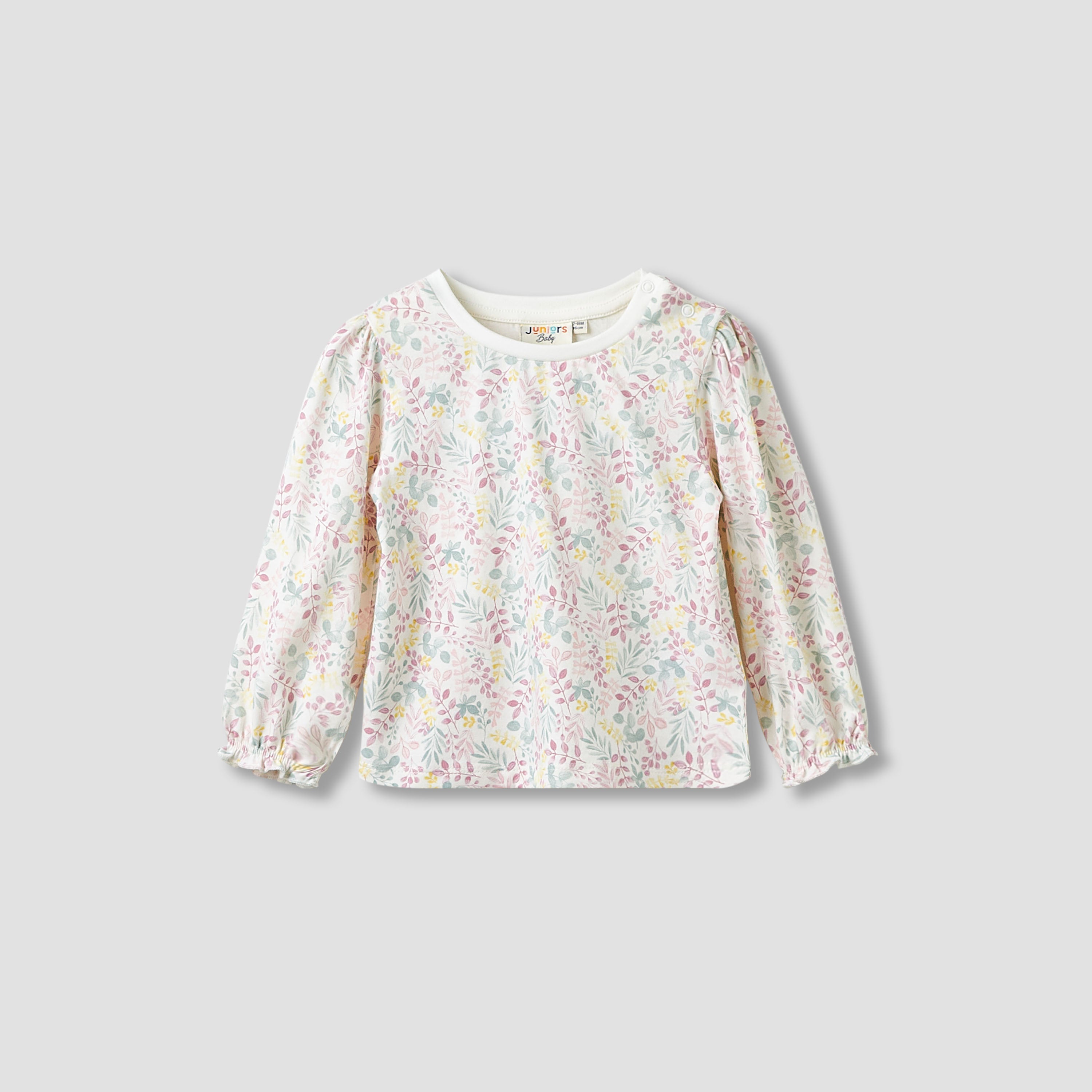 Juniors Girls Crew Neck T-shirt with Assorted Print - Cotton - Long Sleeve - Set of 3