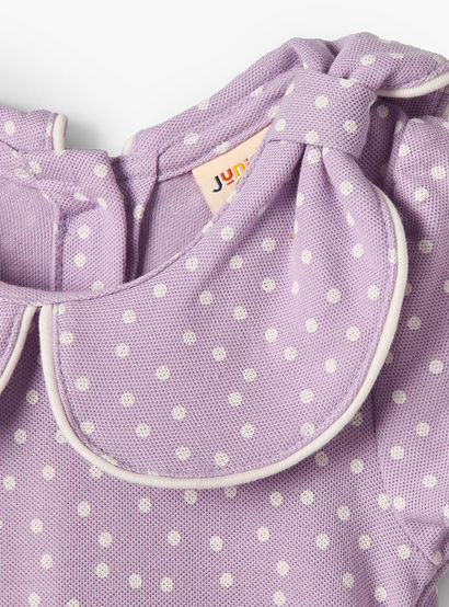 Juniors Polka Dot Print Dress with Short Sleeves and Peter Pan Collar-baby-girls-clothing-dressesandjumpsuits-image-3