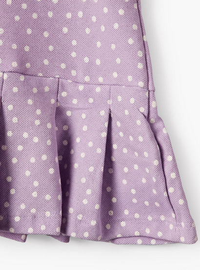 Juniors Polka Dot Print Dress with Short Sleeves and Peter Pan Collar-baby-girls-clothing-dressesandjumpsuits-image-4
