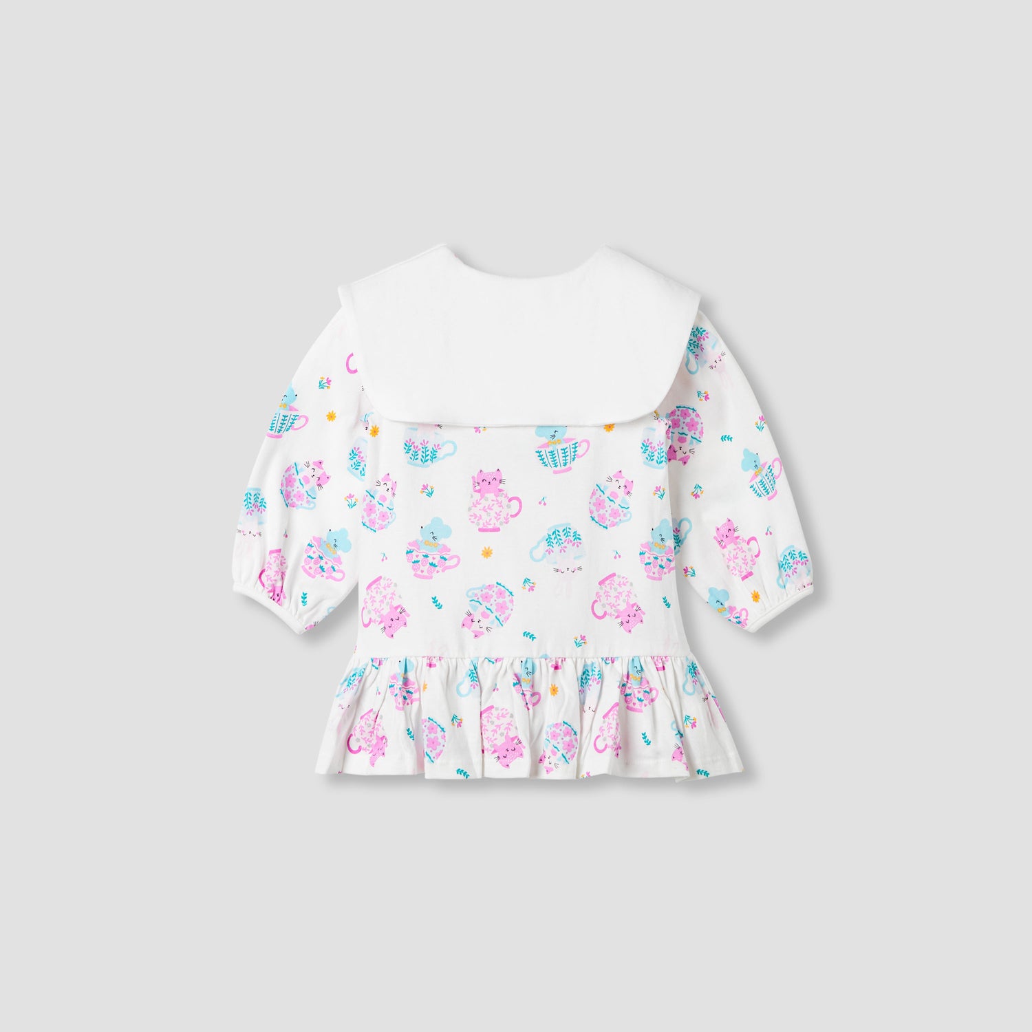 Juniors Printed Dress with Sailor Collar