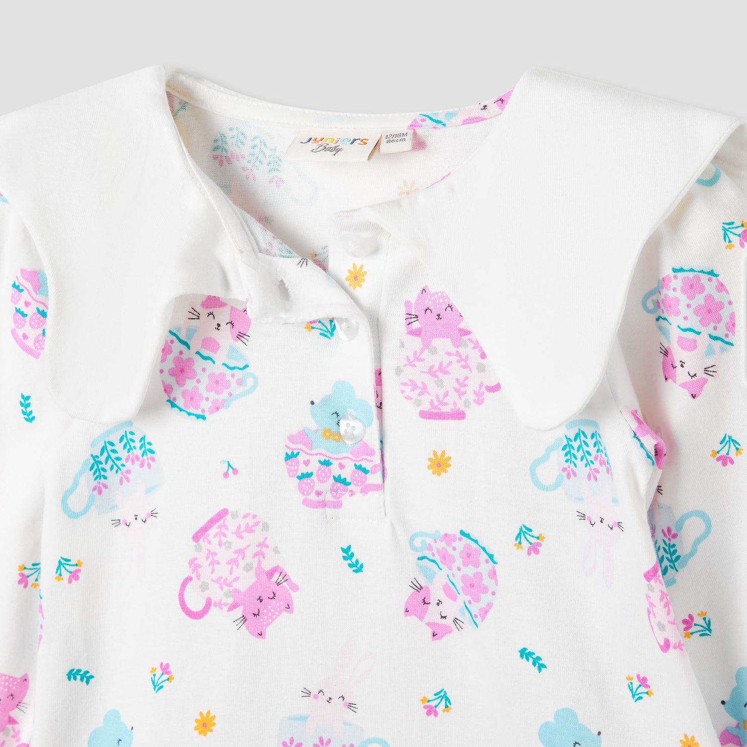 Juniors Printed Dress with Sailor Collar