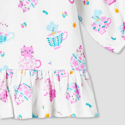 Juniors Printed Dress with Sailor Collar