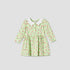 Juniors Collared Long Sleeves A-Line Dress with Floral Print - Green / 12-18 mths