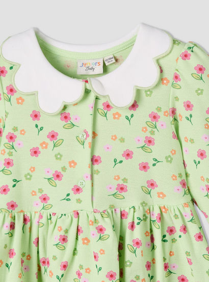 Juniors Collared Long Sleeves A-Line Dress with Floral Print-baby-girls-clothing-dressesandjumpsuits-image-4