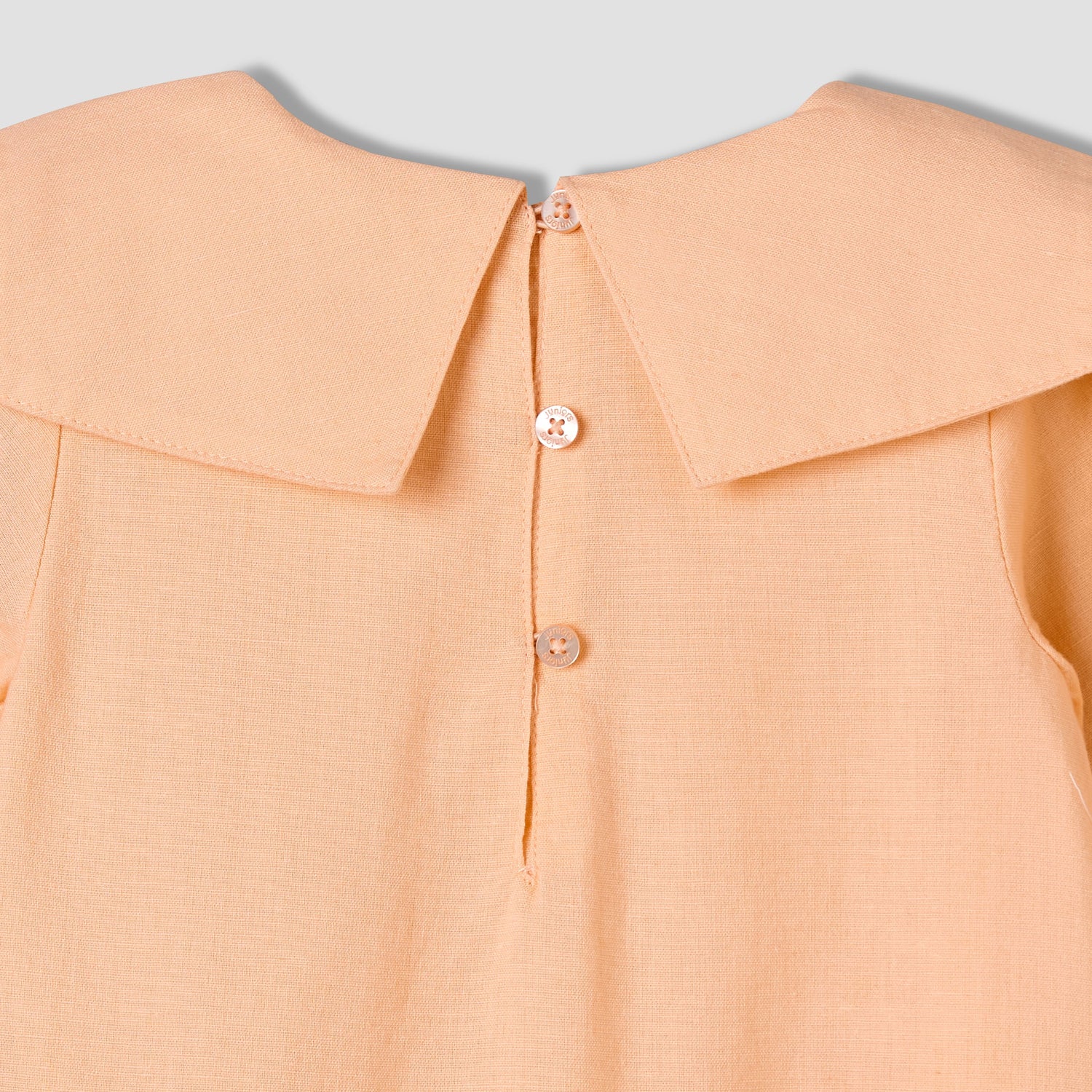 Juniors Collared Long Sleeves A-Line Dress with Ruffled Hem
