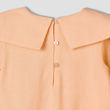 Juniors Collared Long Sleeves A-Line Dress with Ruffled Hem
