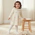 Juniors Floral Embroidered Dress with Tights - Cream / 24-36 mths
