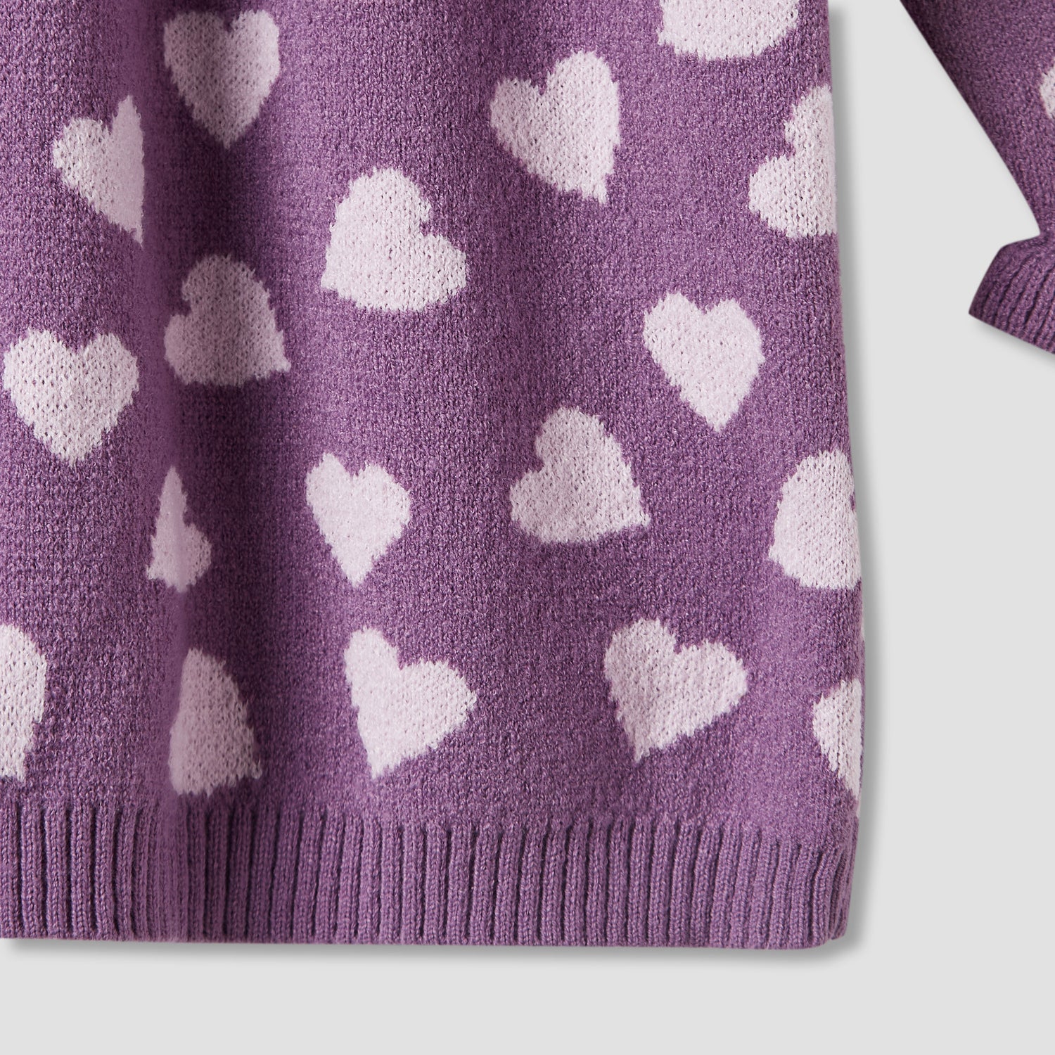 Juniors Heart Print Sweater Dress with Ribbed Tights
