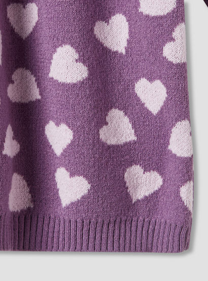 Juniors Heart Print Sweater Dress with Ribbed Tights-baby-girls-clothing-winterwear-dresses-image-6