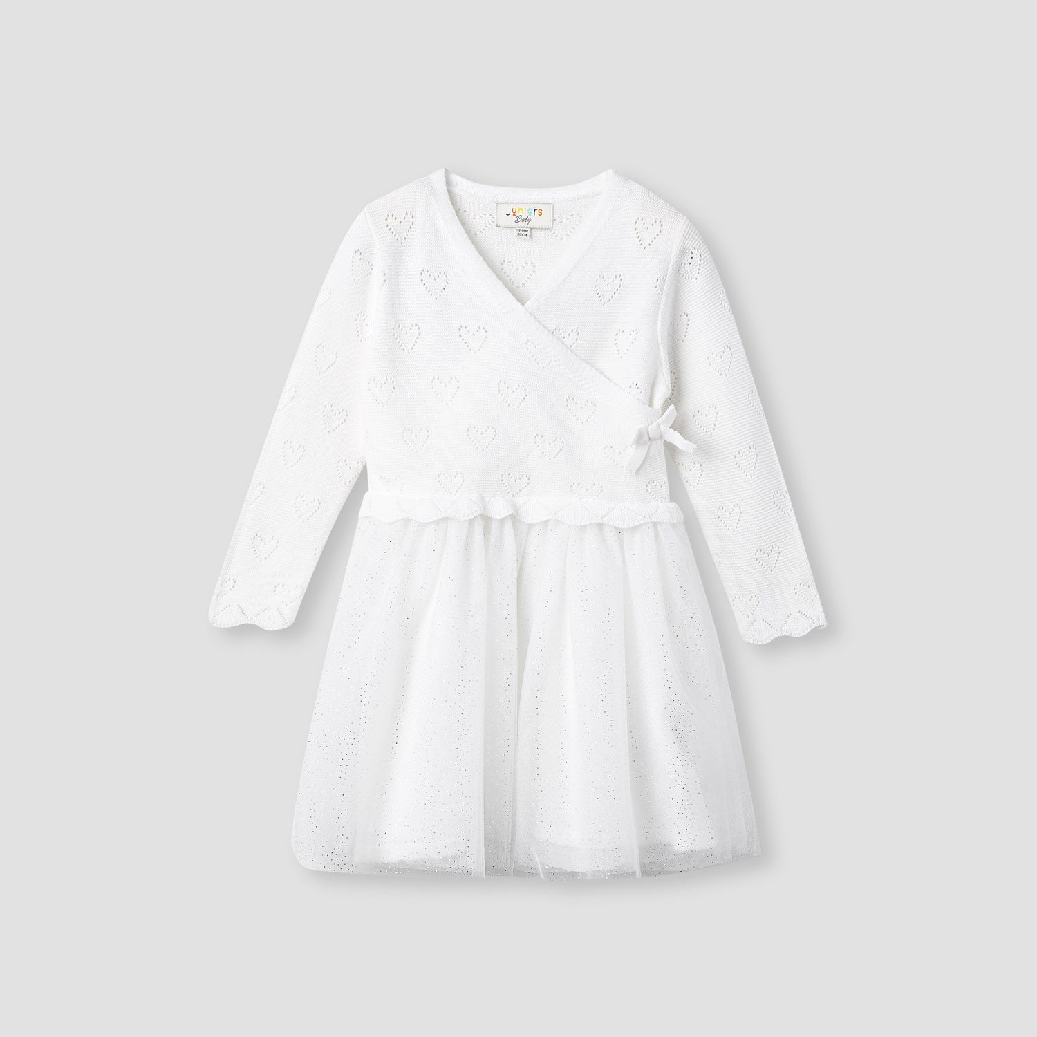 Juniors Textured V-neck Dress and Tights Set