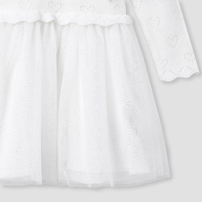 Juniors Textured V-neck Dress and Tights Set