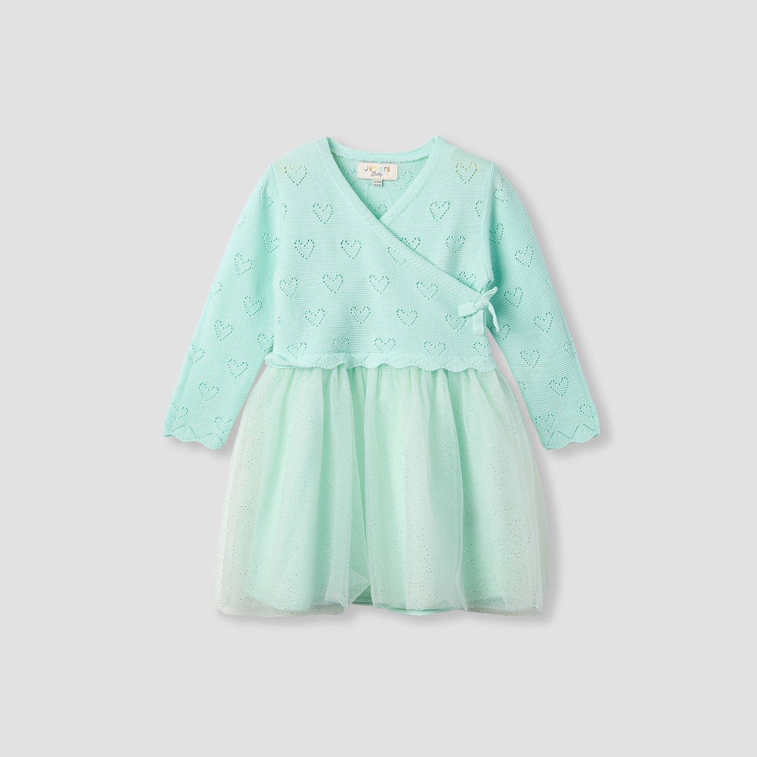 Juniors Textured V-neck Dress and Tights Set