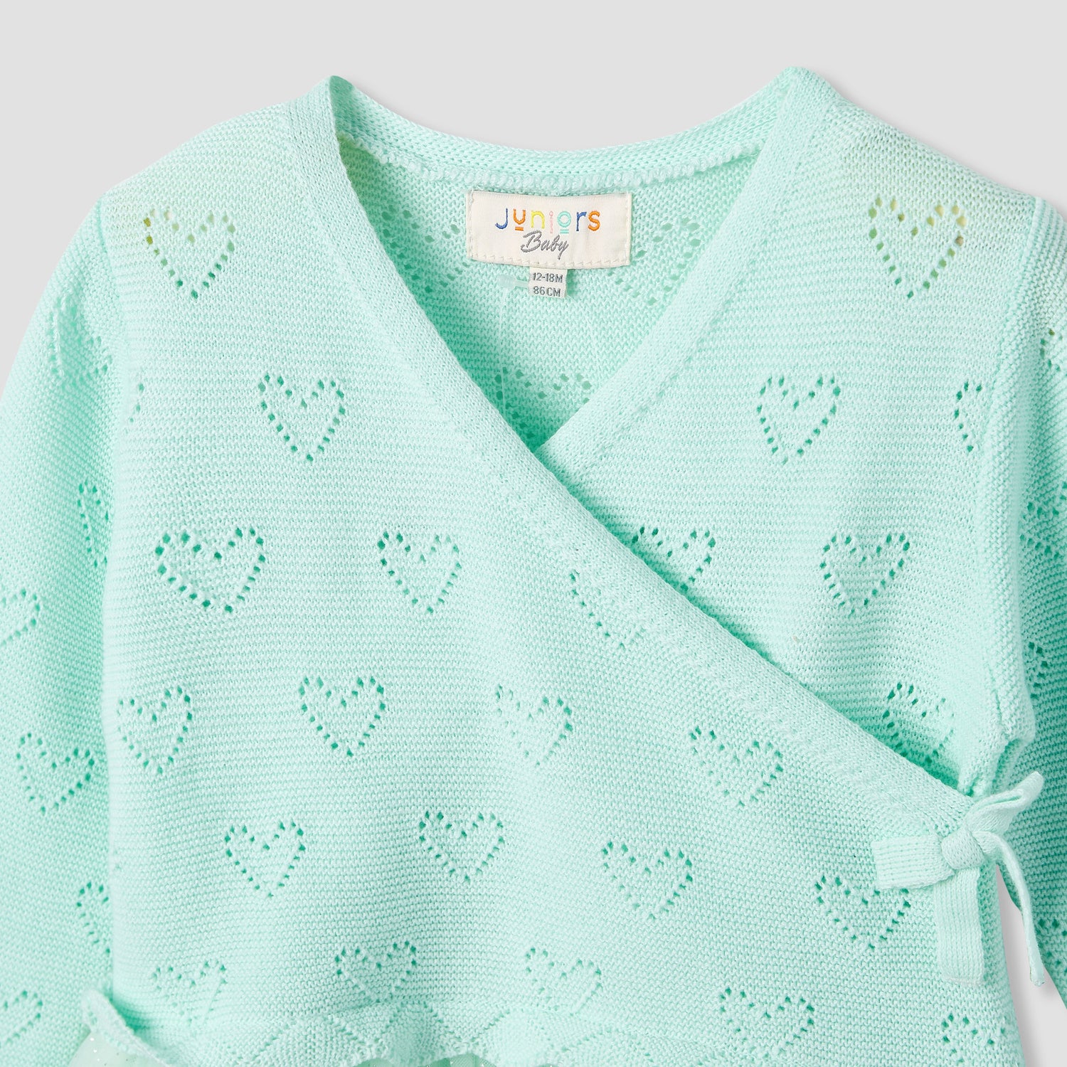 Juniors Textured V-neck Dress and Tights Set