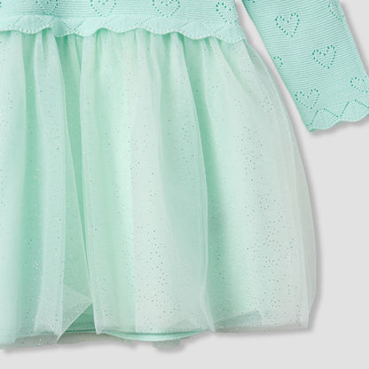 Juniors Textured V-neck Dress and Tights Set