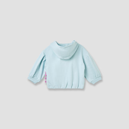 Juniors Unicorn Applique Hooded Sweatshirt with Long Sleeves
