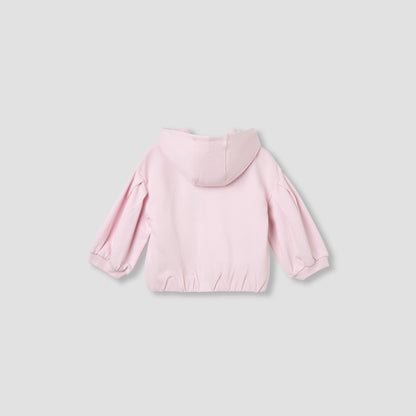 Juniors Floral Print Hooded Sweatshirt with Long Sleeves