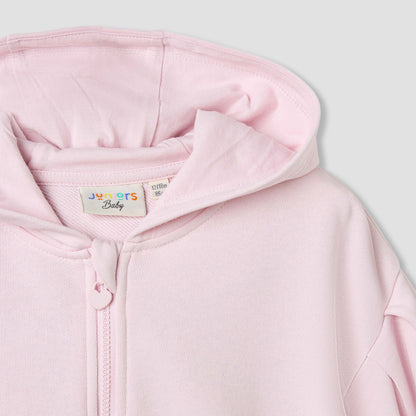 Juniors Floral Print Hooded Sweatshirt with Long Sleeves