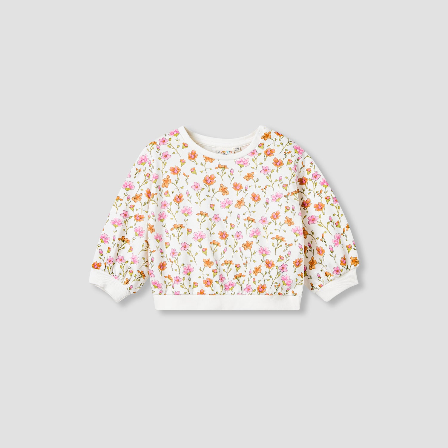 Juniors Crew Neck Long Sleeves Sweatshirt and Pants Set with Floral Print