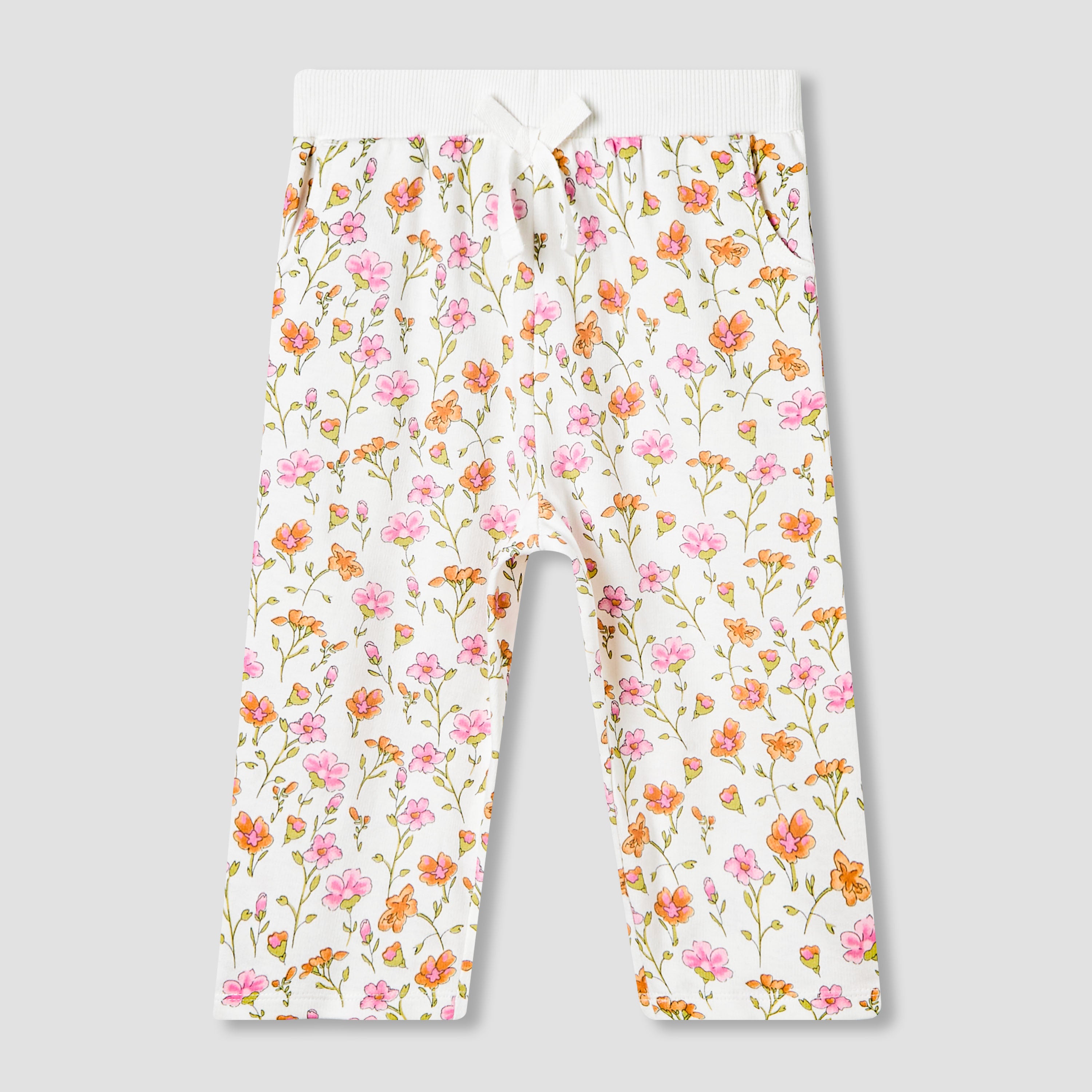 Juniors Crew Neck Long Sleeves Sweatshirt and Pants Set with Floral Print