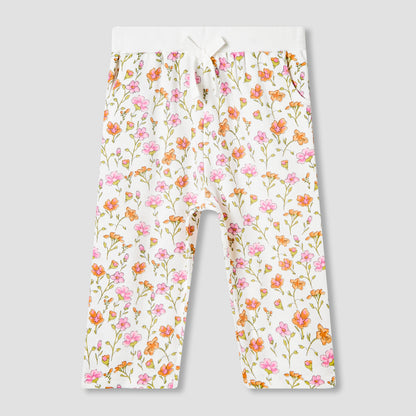 Juniors Crew Neck Long Sleeves Sweatshirt and Pants Set with Floral Print