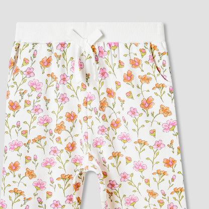 Juniors Crew Neck Long Sleeves Sweatshirt and Pants Set with Floral Print