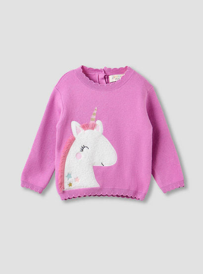 Juniors Unicorn Applique Sweater and Flared Pants Set-baby-girls-clothing-setsandcoords-image-2