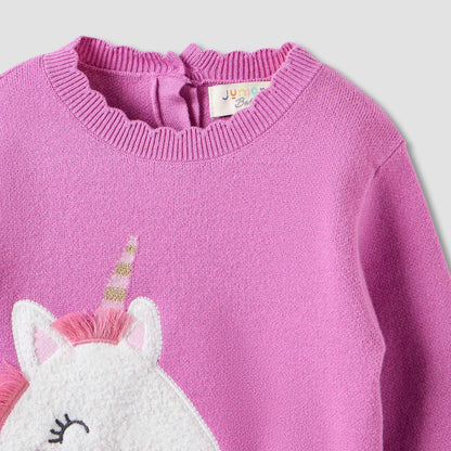 Juniors Unicorn Applique Sweater and Flared Pants Set