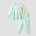 Juniors Round Neck Long Sleeve Peplum Sweater and Pants Set with Applique Accent - Green / 24-36 mths