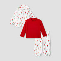 Juniors Girls T-shirt with Hoodies and Joggers - Polyamide Blend - Long Sleeves and Hood-undefined-image-1