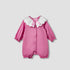 Juniors Solid Romper with Sailor Collar and Bow Accent - Pink / 12-18 mths